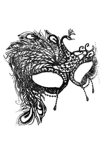 Masque dentelle vénitien paon élégant romantique sexy