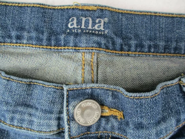 ANA Jeans Womens 8 Blue Denim Boyfriend Skinny Faded Mid Rise Outdoors 30x24 3