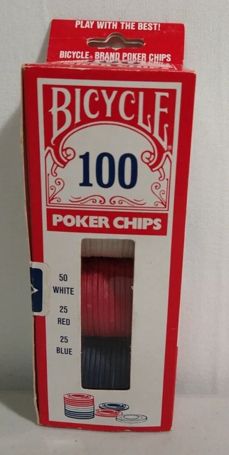 Bicycle 100 pack 2g Lightweight Poker Chips (25 Red, 50 White, 25 Blue)