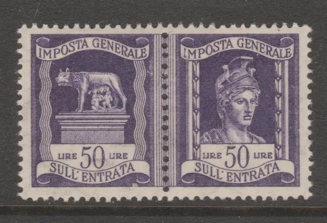 Italy MNH gum pairs Revenue Fiscal Cinderella stamp 9-25-30
