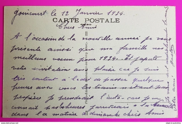 Cpa Goincourt Moulin 1934 Carte Postale 60 Oise Proche Beauvais Saint Paul 2
