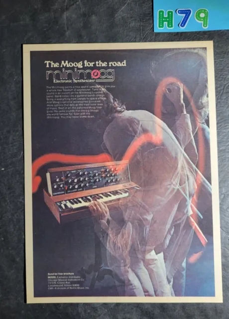 Moog MiniMoog Synthesizer Promo Print Advertisement Vintage 1974