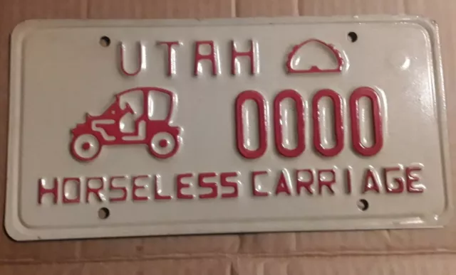 RARE REPLICA SAMPLE UTAH HORSELESS CARRIAGE STATE License Plate SEE 43