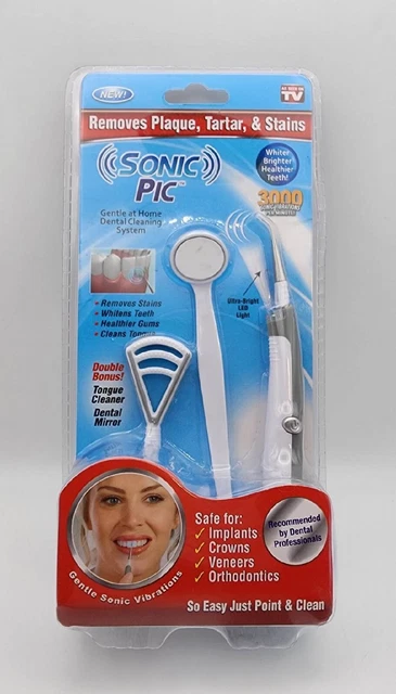 Nuevo Sonic Pic Dental Visto en TV Elimina Placa Manchas de sarro Dientes Blancos Nuevo