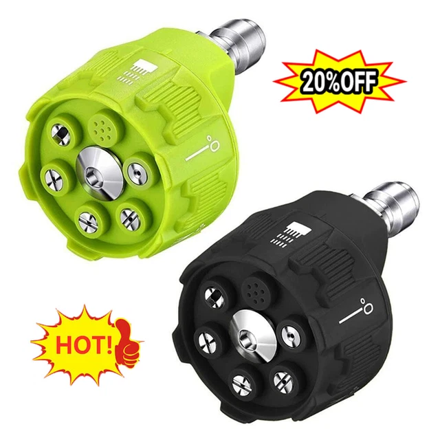 6 in 1 MULTI SPRAY HEAD 1/4 Inch Quick Connect Pressure Washer Jet Nozzle