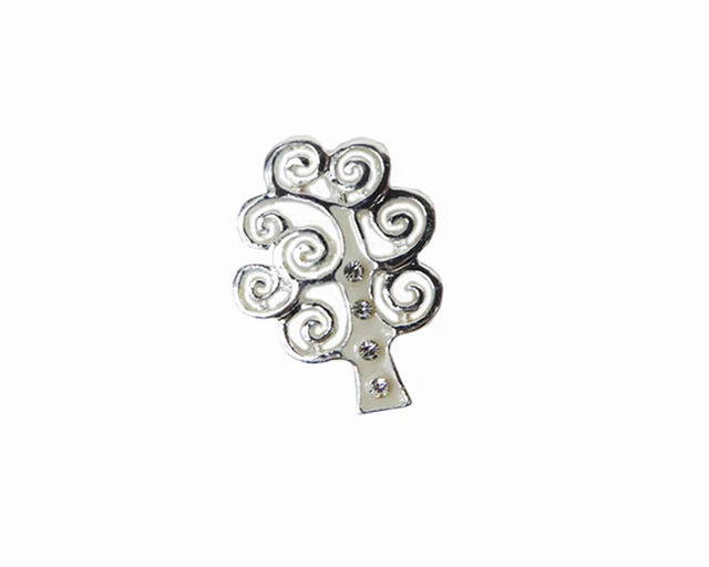 Vintageparts FACHHANDEL FÜR SCHMUCKZUBEHÖR Efashionsquare - Ciondolo in Metallo a Forma di Albero della Vita, 6 Pezzi, Colore: Argento