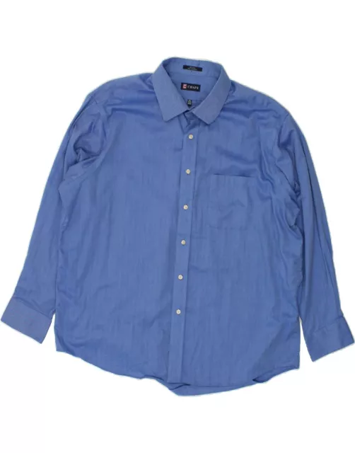 CHAPS Herrenhemd Größe 18 18 18 1/2 2XL blau Herringbone Baumwolle BC01