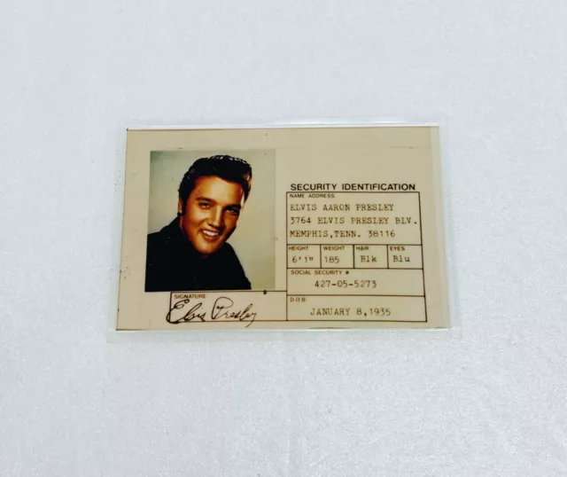 Rare 1994 Elvis Presley Identification Security Card ID Laminated Souvenir 23