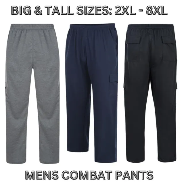 Mens KAM Big Size Joggers Jogging Trousers Bottoms cuffed Hem