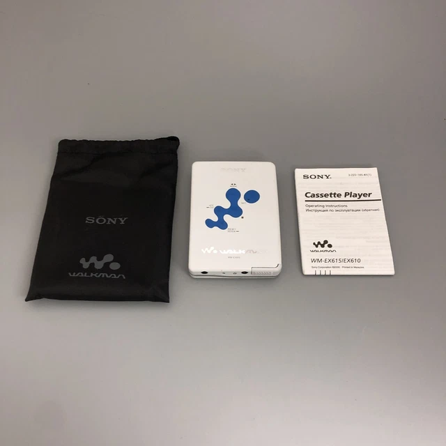 SONY WALKMAN WMEX615 Cassette Player White Mega Bass Instruction Book