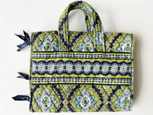 VERA BRADLEY Blue Green Hanging Travel Organizer Toiletry Cosmetic Bag