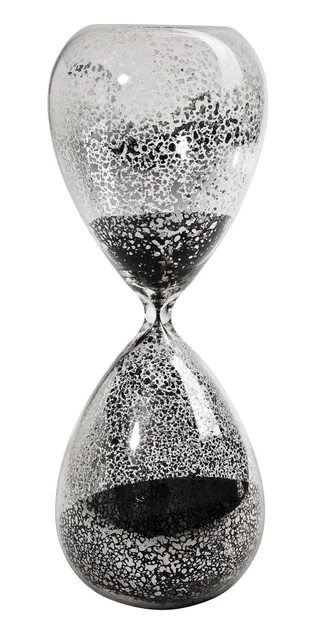 A & B Home Luna 60-Minute Hour Glass In Black Sand 75017-BLAC