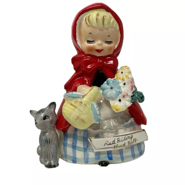 Vintage Artmark LITTLE RED RIDING HOOD Bell Figurine Nursery Rhyme Story Japan
