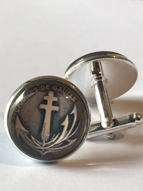 Boutons De Manchettes Porte Avion Marine Charles De Gaulle  Cuff Links