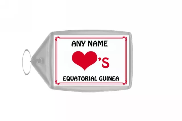 Love Heart Guinea Equatoriale Portachiavi Personalizzato