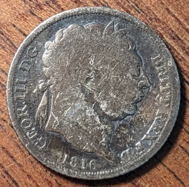 United Kingdom 6d Sixpence 1816 Silver (.925)  Coin - George III