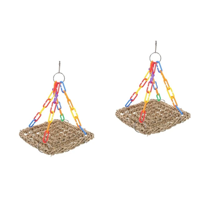 2x Papagei Schaukel Spielzeug Nymphensittich Schaukel Spielzeug Vogel Kauen Holz