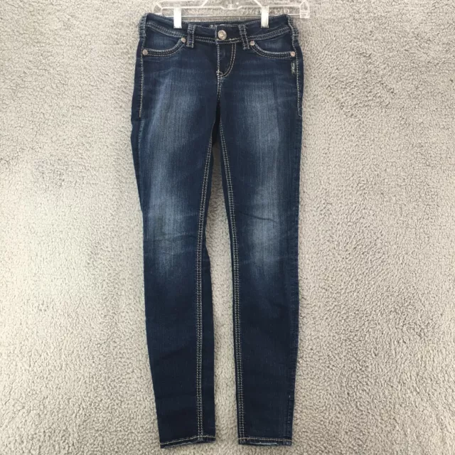 Silver Jeans Co Suki Mid Super Skinny Jeans Womens 25x31 Blue Medium Wash Denim