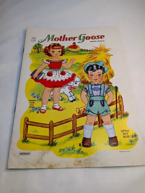 MOTHER GOOSE: A Paper Doll Book No. 1739 VINTAGE Uncut Unused Made in USA.