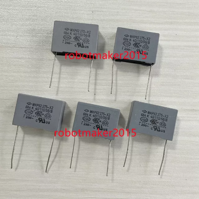 5pcs MKP62 X2 275VAC 684K 0.68UF 684 Polypropylene Film Capacitor P=22.5mm