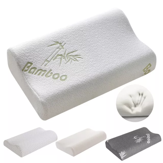 2x Memory Foam Pillow Cervical Contour Orthopedic Neck Support Pillow+Pillowcase