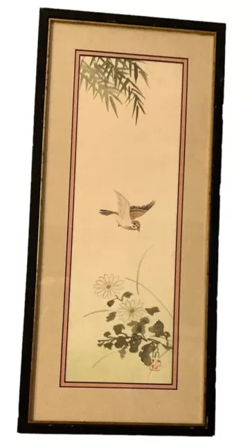 Chinese Watercolor Painting  On Silk Nature