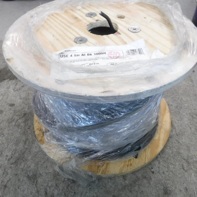 1000' Southwire 4AWG 7 STR 3E AL Use-2 RHH-RHW-2 600V AlumaFlex Black