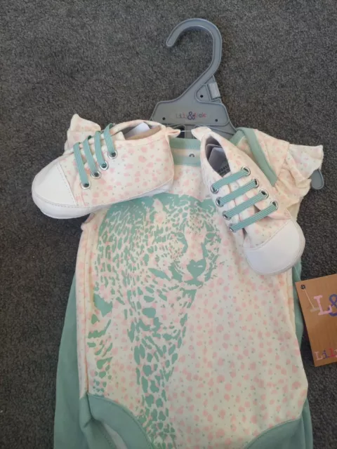 Lily & Jack 3 Piece Outfit set with shoe Newborn 0-3 Month   Half Price RRP £31 2