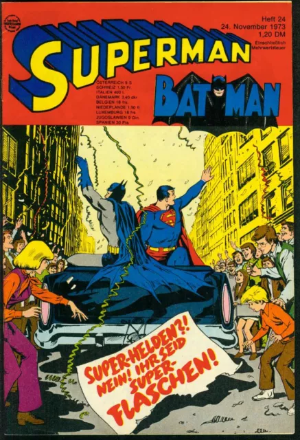 Superman Batman Nr.24 vom 24.11.1973 mit Sammelecke - Original Ehapa Comic TOP