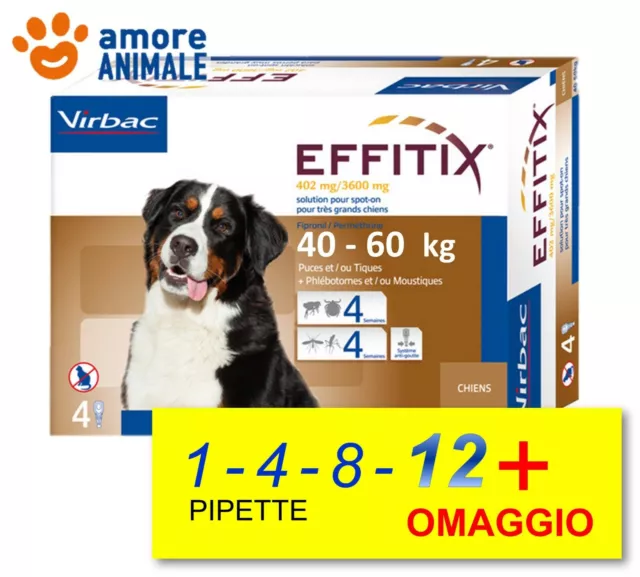 EFFITIX per cani da 40-60 kg - 1 / 4 / 8 / 12 pipette Antiparassitario Spot-On