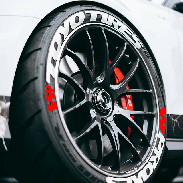 4 Sets TOYO TIRES PROXES Tire Lettering Sticker 1.06" 14"-22" Conjoined Letters 4 Sets TOYO TIRES PROXES Tire Lettering Sticker 1.06" 14"-22" Conjoined Letters