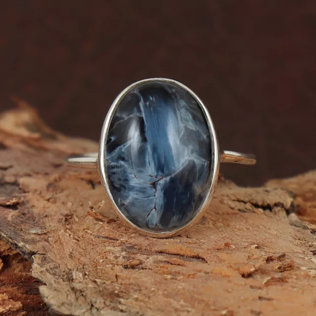 Best Sale Natural Pietersite Oval Ring Gemstone 925 Sterling Silver Ring Gifts