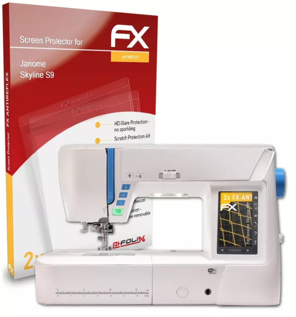 atFoliX 2x Film Protection d'écran pour Janome Skyline S9 mat&antichoc