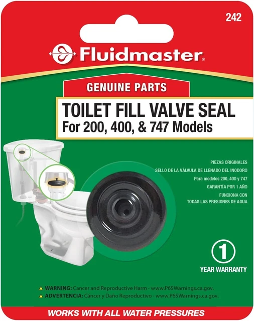 Fluidmaster 242 Toilet Fill Valve Seal Replacement Part, Pack of 1, Black