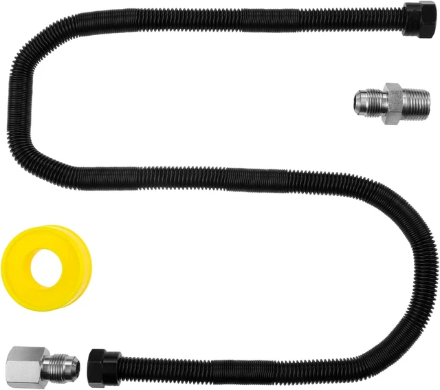 Kit de conector de línea de gas flexible sin silbato 1/2""OD X 3/8"" ID 36"" para calefacción de garaje