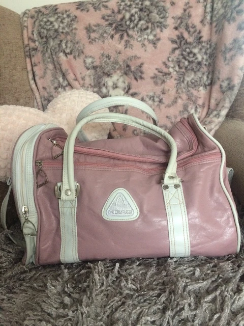 VINTAGE RETRO 90S PINK OVERNIGHT HEAD DUFFLE BAG HOLDALL TRAVEL