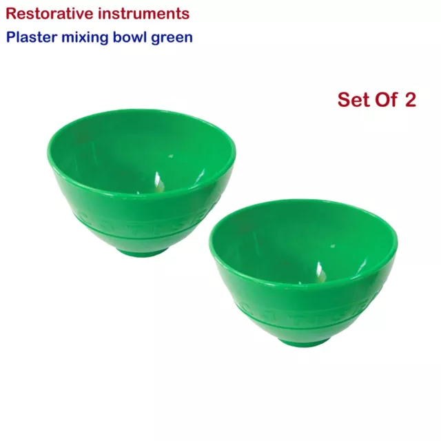 Dentistry Instruments Laboratory hygienist Plaster Mixing bowl Green Set Of 2