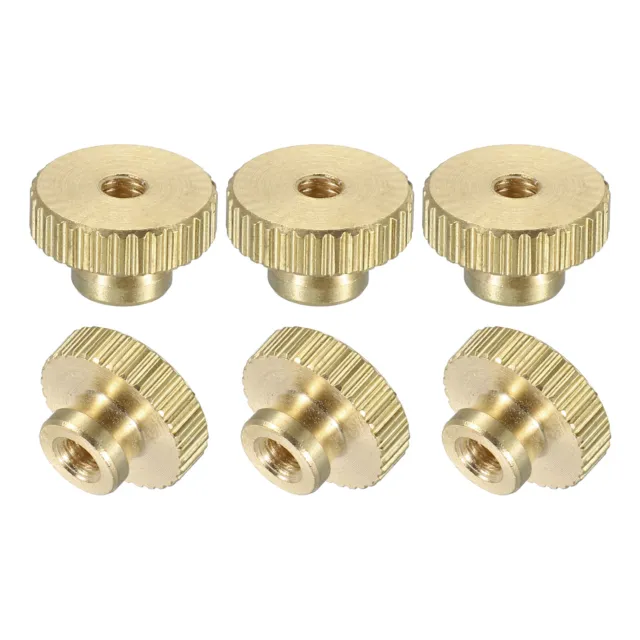 Knurled Thumb Nuts, 6Pcs M3 Brass Nut High Head Through Hole for 3D Printer Part