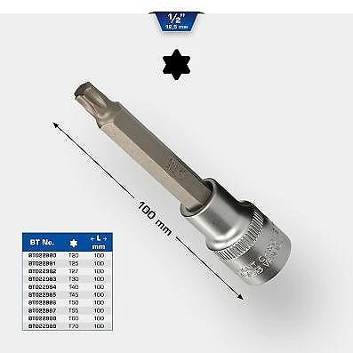 Dado bit Torx KS TOOLS 1/2", lungo 100 mm, T25