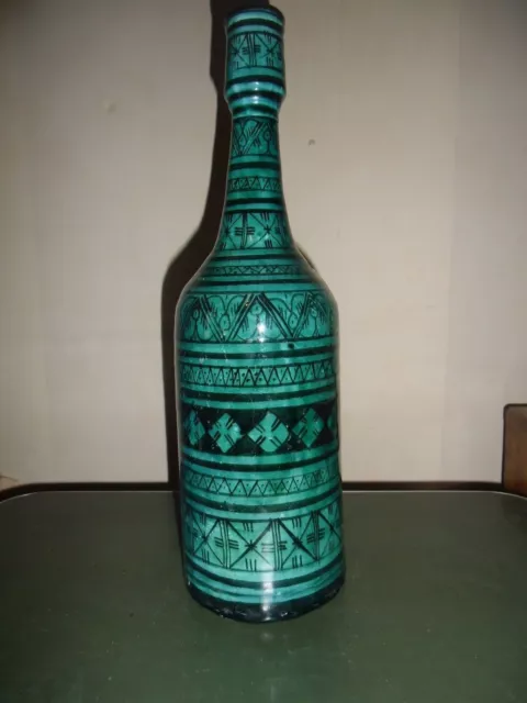 Maroc   bouteille en céramique de SAFI signée 2