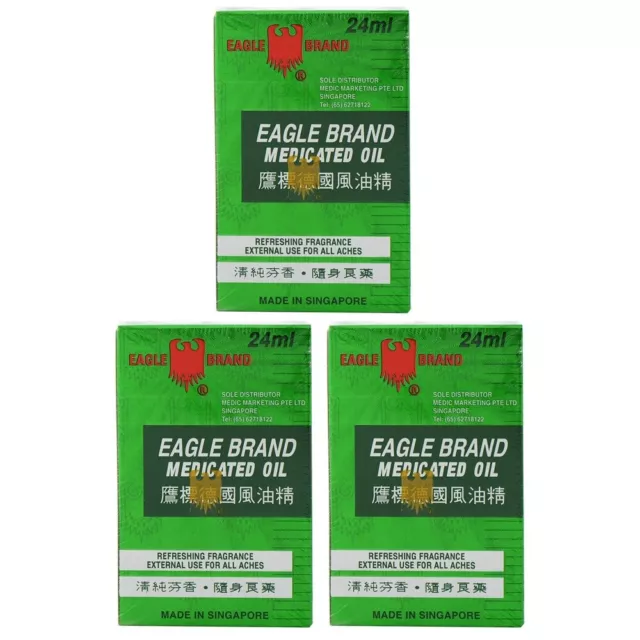 Lot de 3 huiles médicinales eagle 24ml