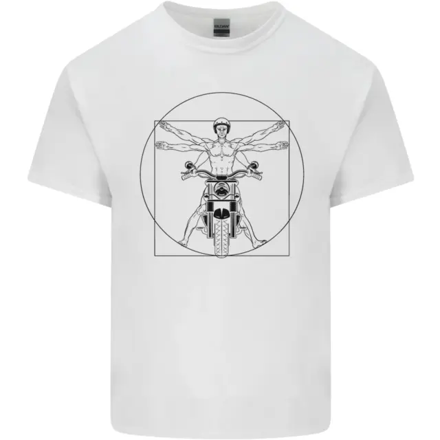 Vitruvian Biker Motorcycle Motorbike Kids T-Shirt Childrens
