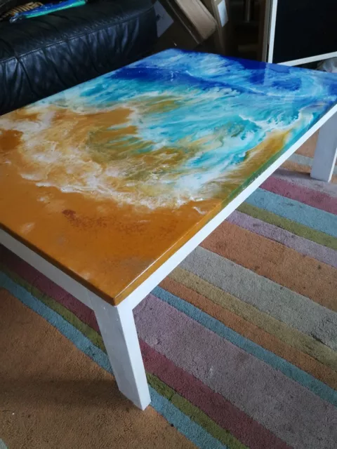 Epoxidharzharztisch, OceanArt, Couchtisch, Beistelltisch, Coffeetable, Mediteran