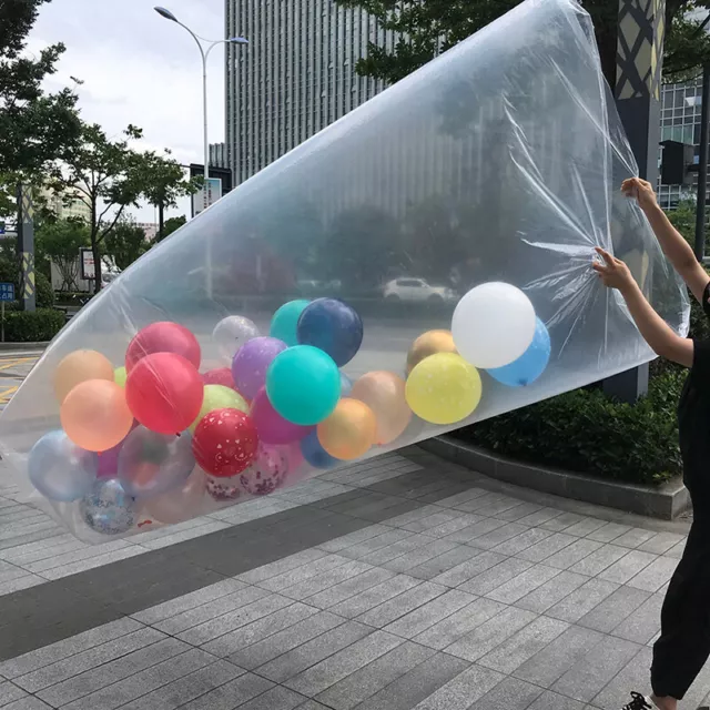 Borsa a palloncino borsa portaoggetti per trasporto palloncino trasparente grande grande borsa di plastica strumento
