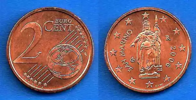 San Marino 2 Cent Euro 2006 UNC Coin Cents San Marin