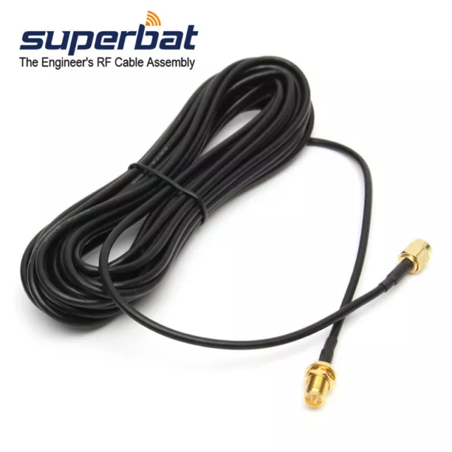 RP-SMA Male to Female WiFi Antenna Adapter Cable 20 feet for TP-Link ASUS Router