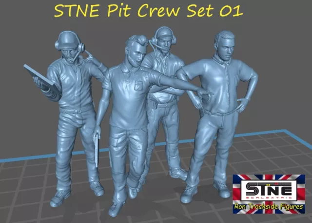 Scalextric Figures, Slot car Figures,3d Print Figures. Pit Crew set 01, job lot.