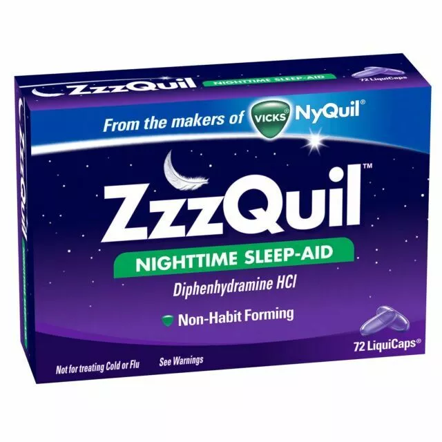 Ayuda nocturna para dormir ZzzQuil, formación de no hábitos, conciliar el sueño rápido y despertar