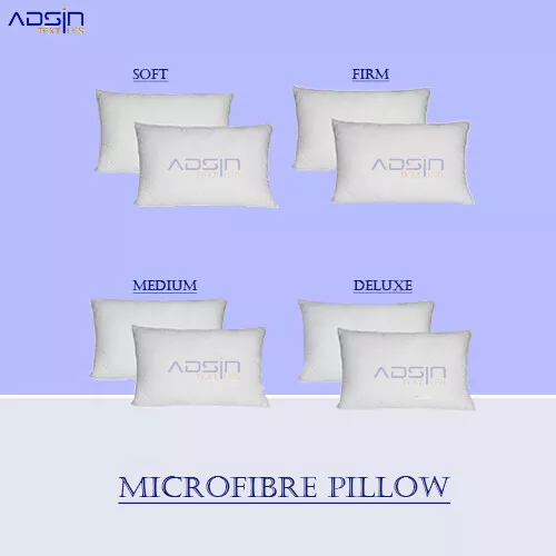 New MicroFibre Pillows Memory Large Soft Foam Firm Deluxe Pillows Pack Of 1 2 4