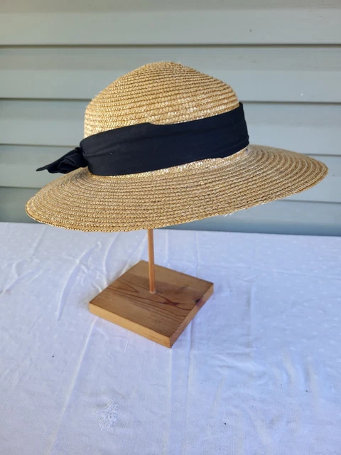 Woman's Victorian Hat Costume Civil War Used Straw Hat Headwear 1860s